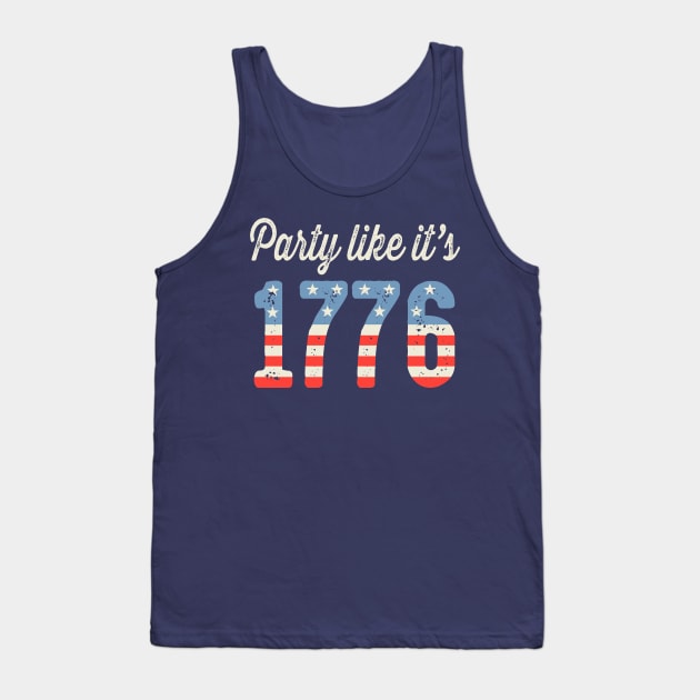 Party Like It's 1776 USA Flag Tank Top by Designkix